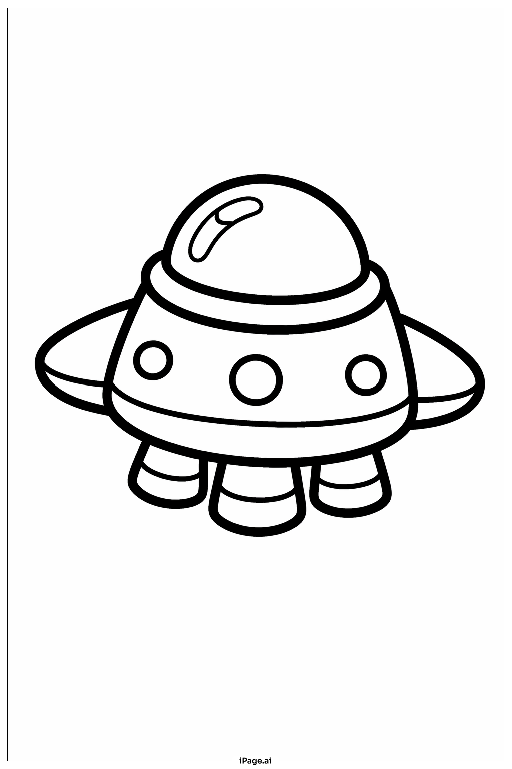 小さな宇宙船のおもちゃの塗り絵ページ