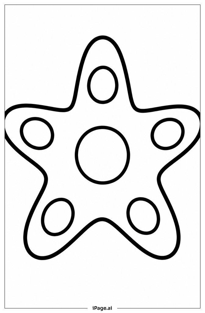 Tiny Starfish Portrait Coloring Page