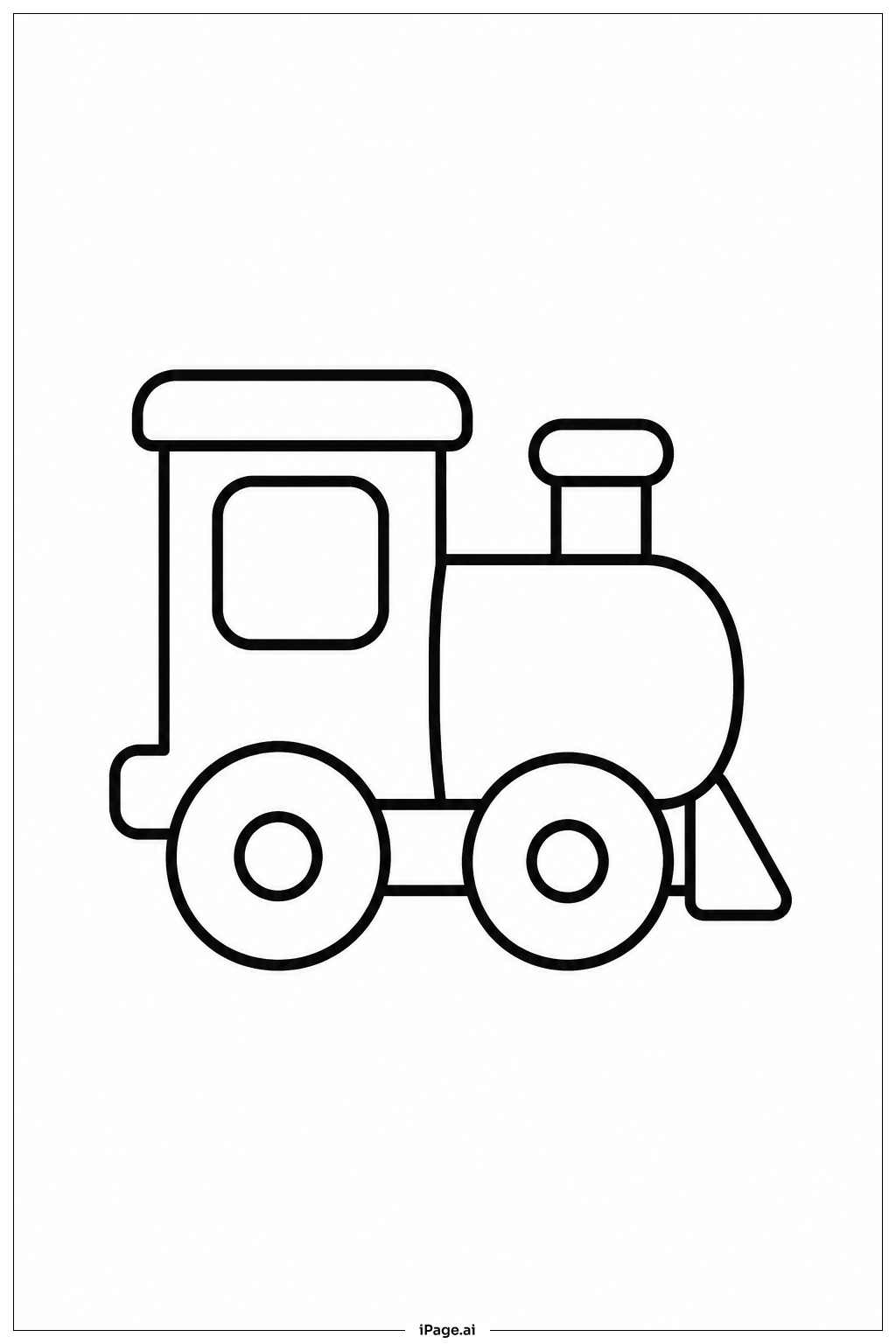 Página para colorear de Pequeña Locomotora de Tren