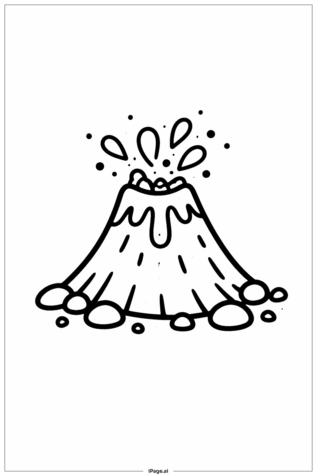  小火山和鹅卵石填色页 