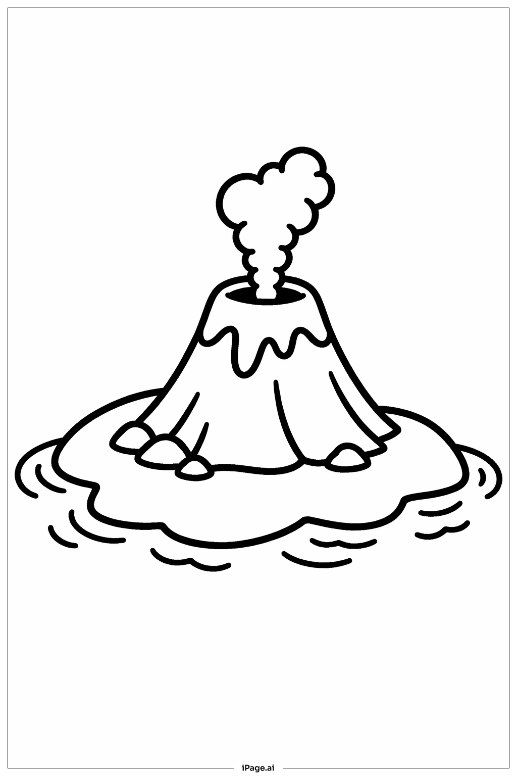  小火山岛填色页 