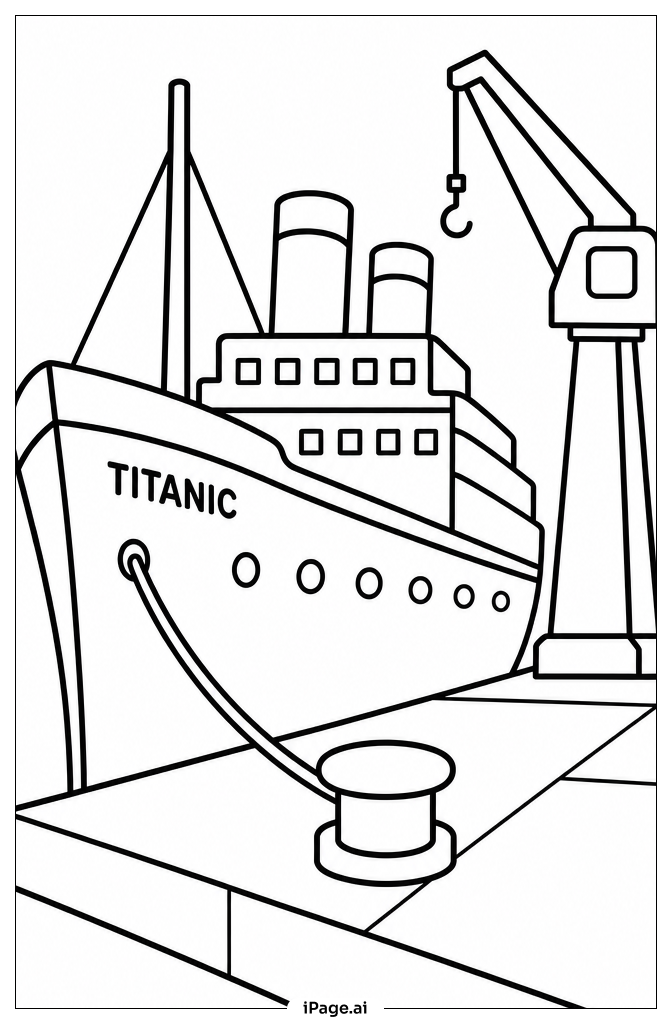 Titanic At Dock Coloring Page