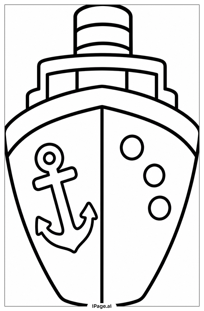  Page de coloriage Proue du Titanic en gros plan 
