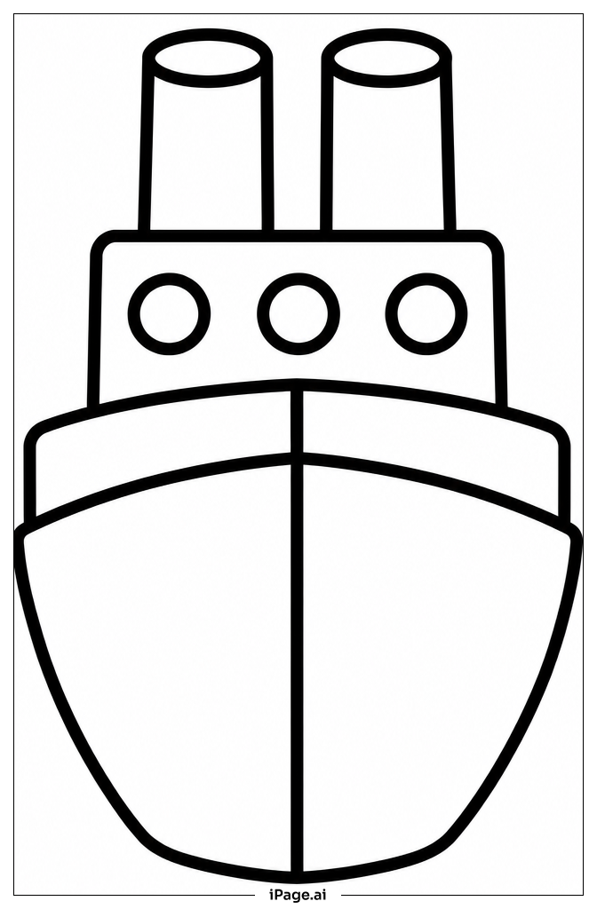 Page de coloriage Titanic Vue de Face 