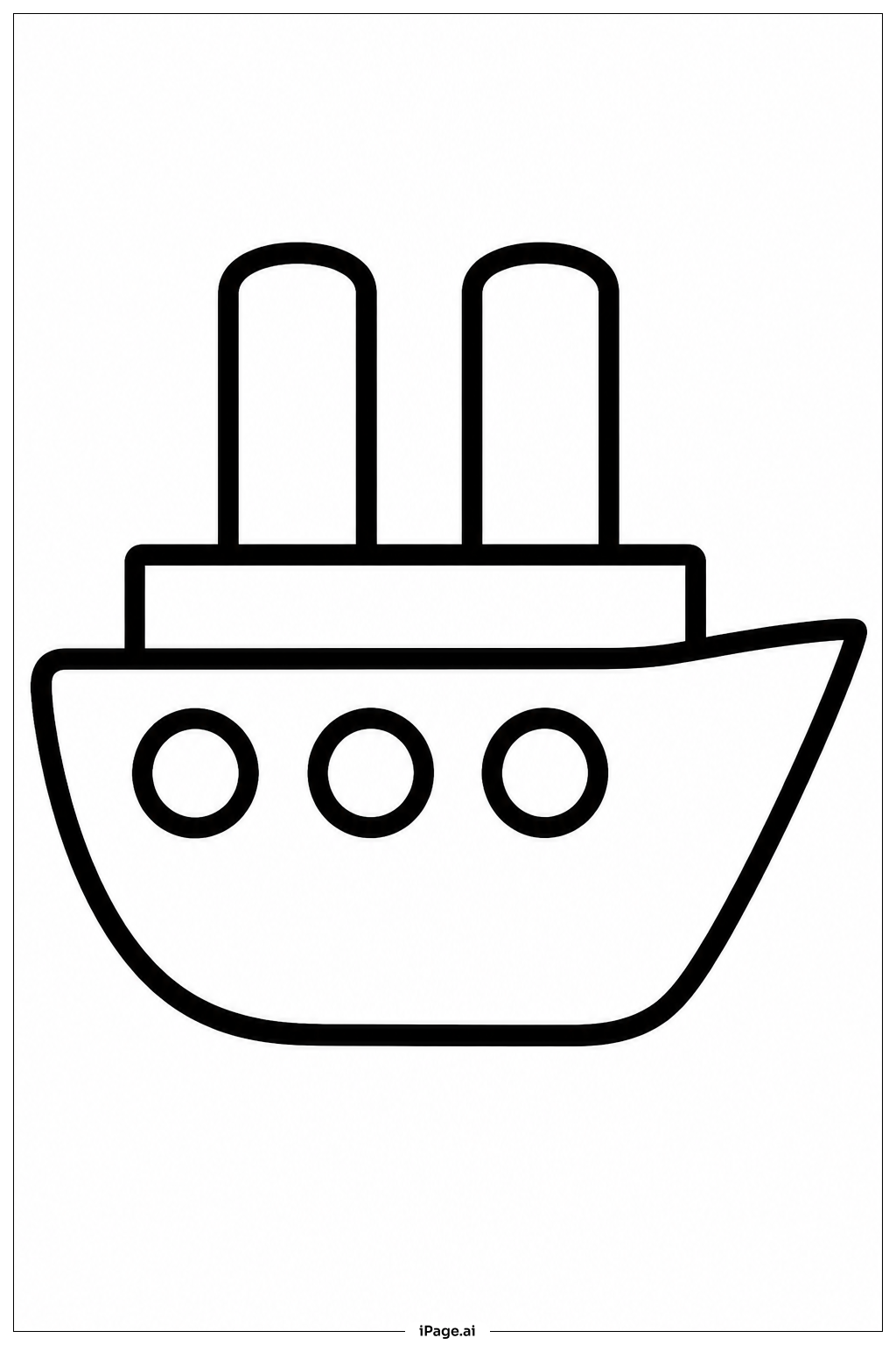  Page de coloriage Silhouette latérale du Titanic 