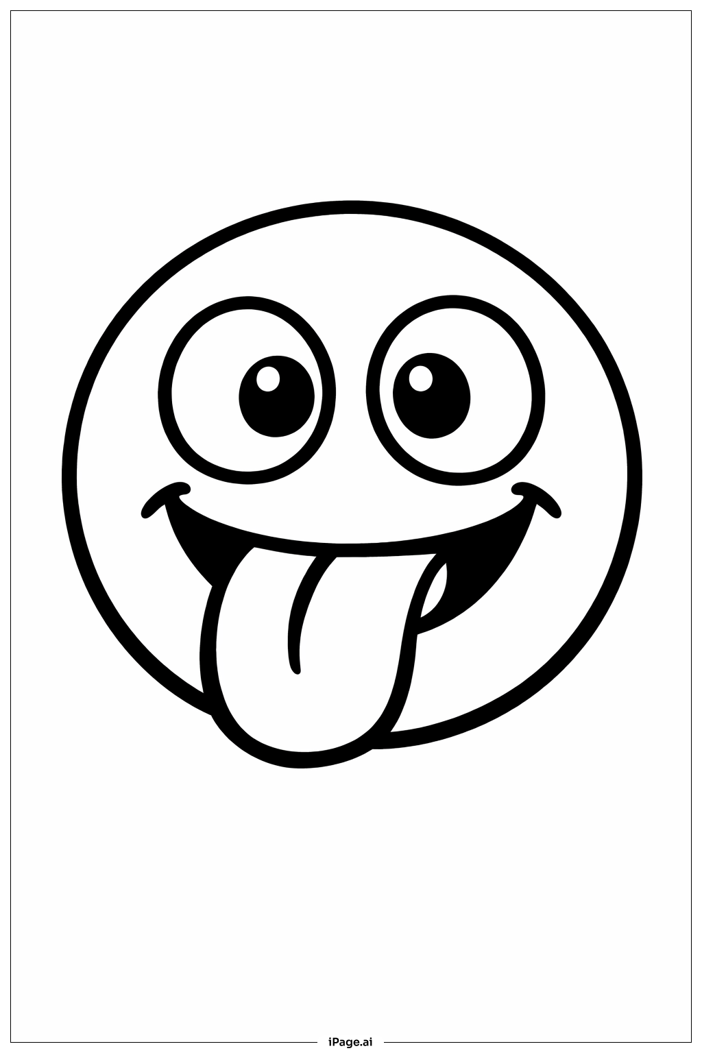  Página para colorir de Emoji com Língua de Fora 
