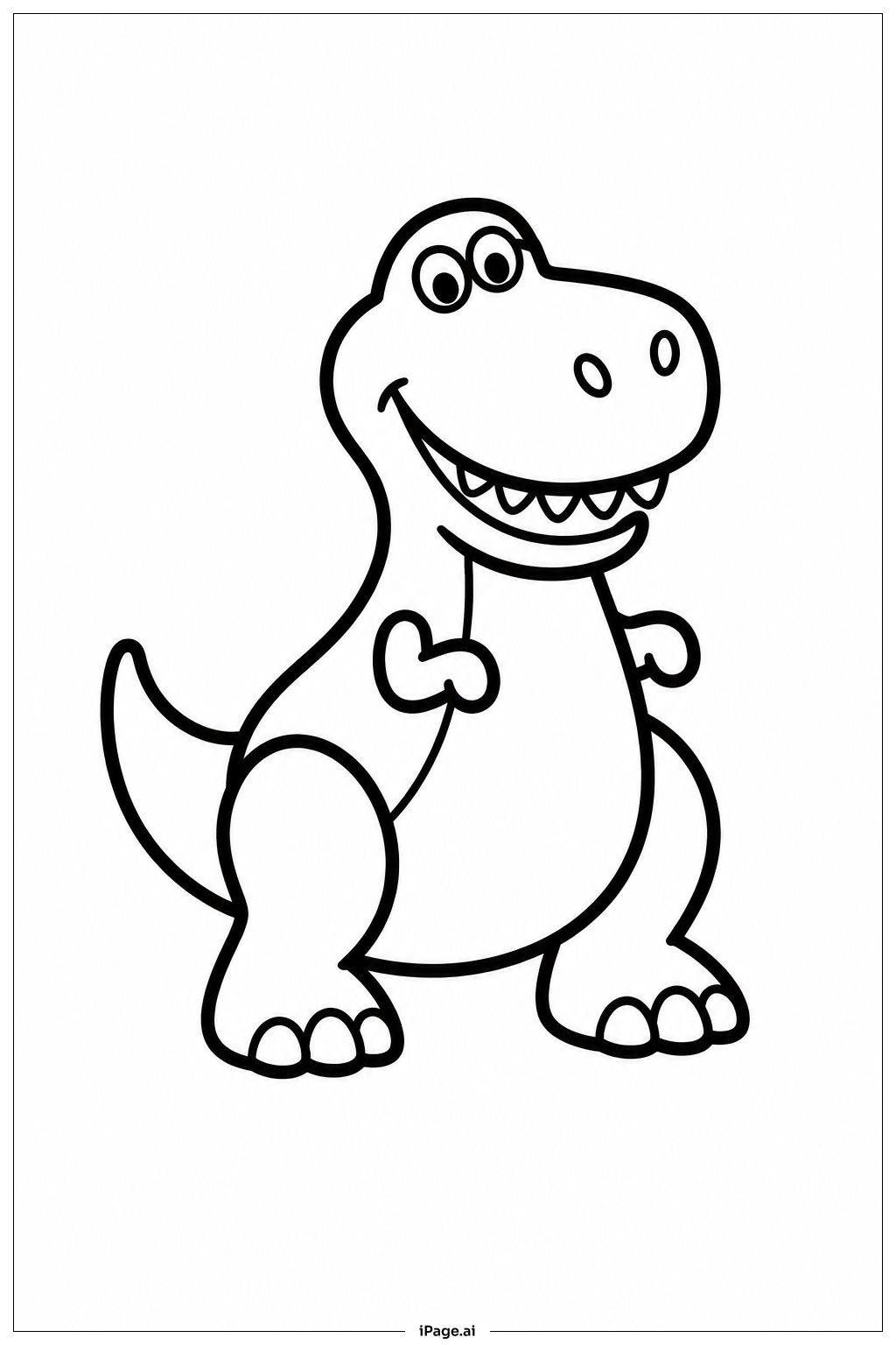Page de coloriage Rex de Toy Story Debout