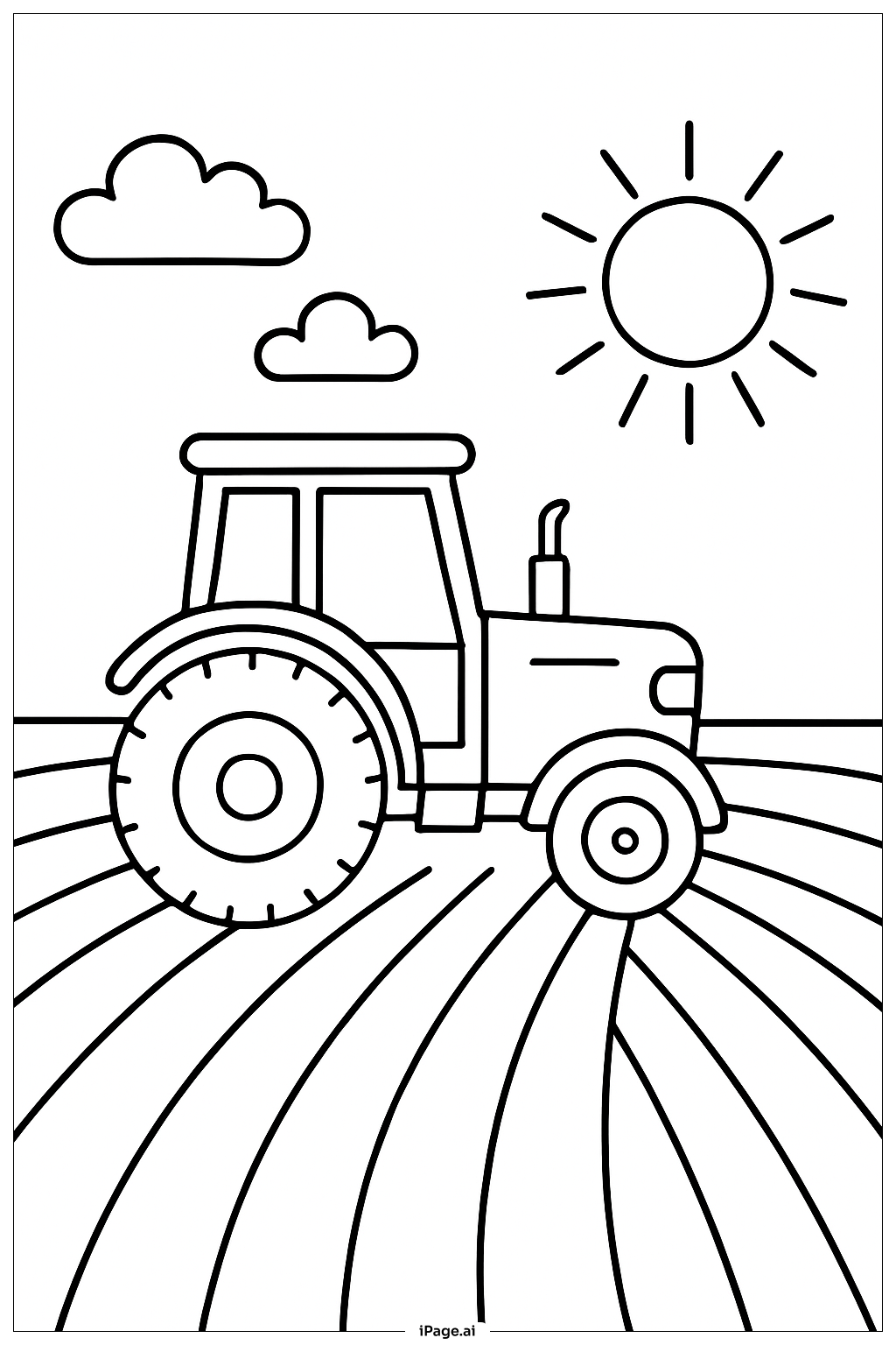 Máy kéo trên cánh đồng