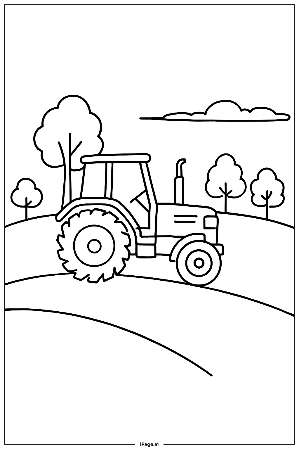  Traktor am Hügel Ausmalseite 