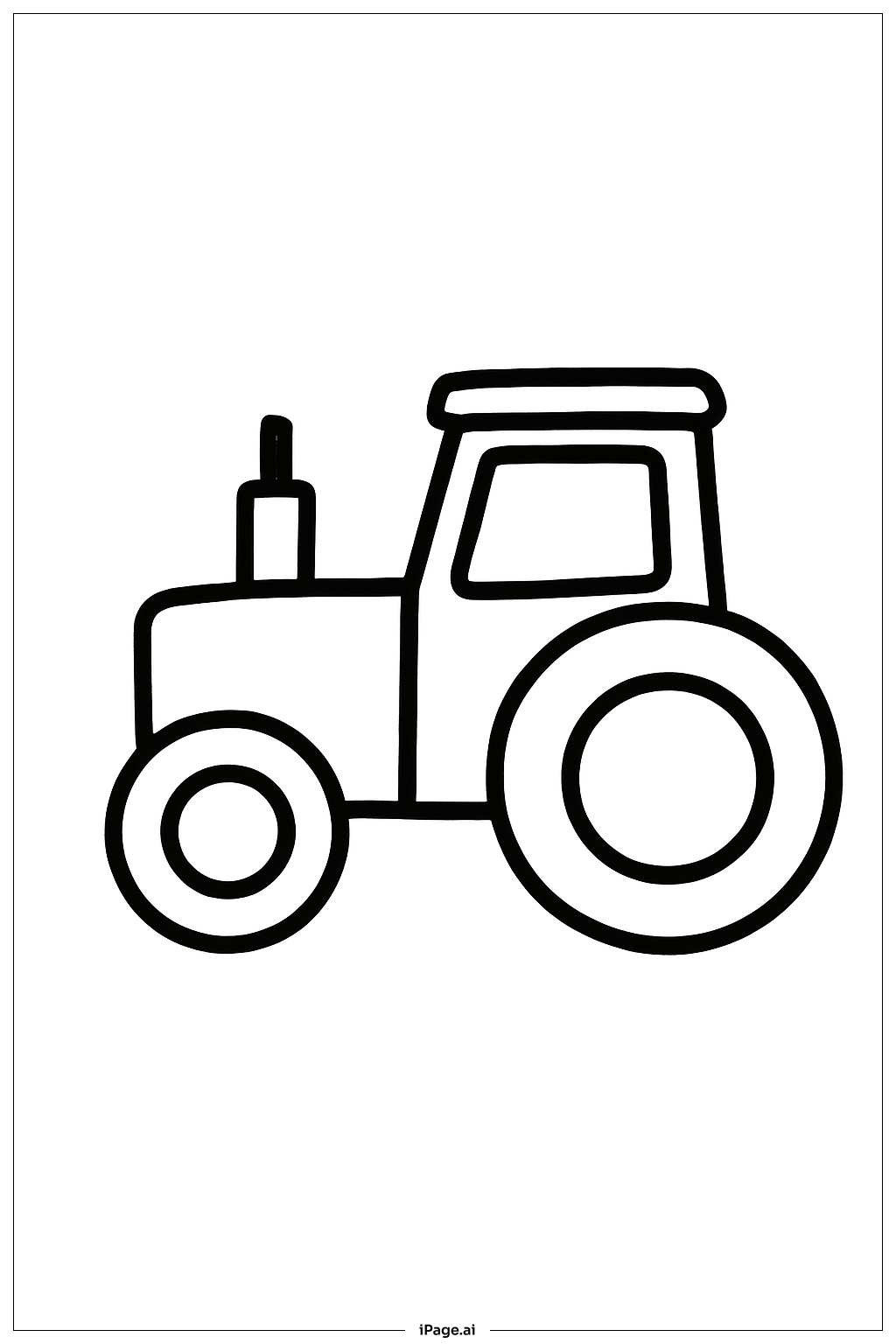  トラクター横向き図の塗り絵ページ 