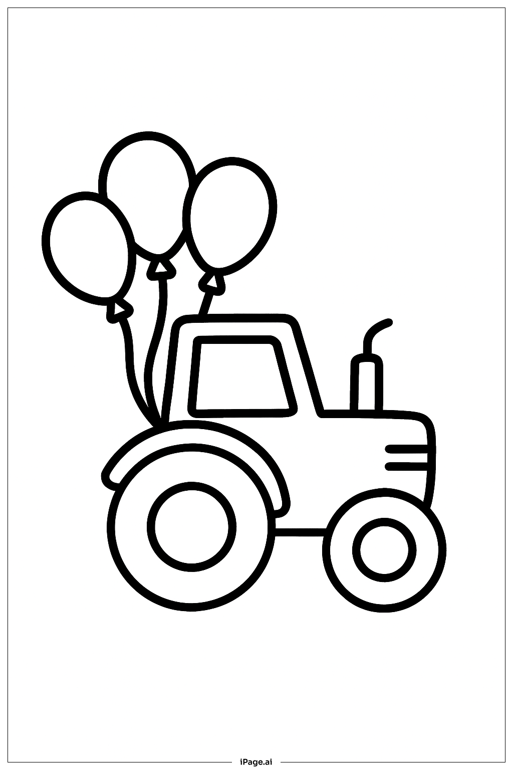  Trang tô màu Máy kéo Với Bóng Bay 