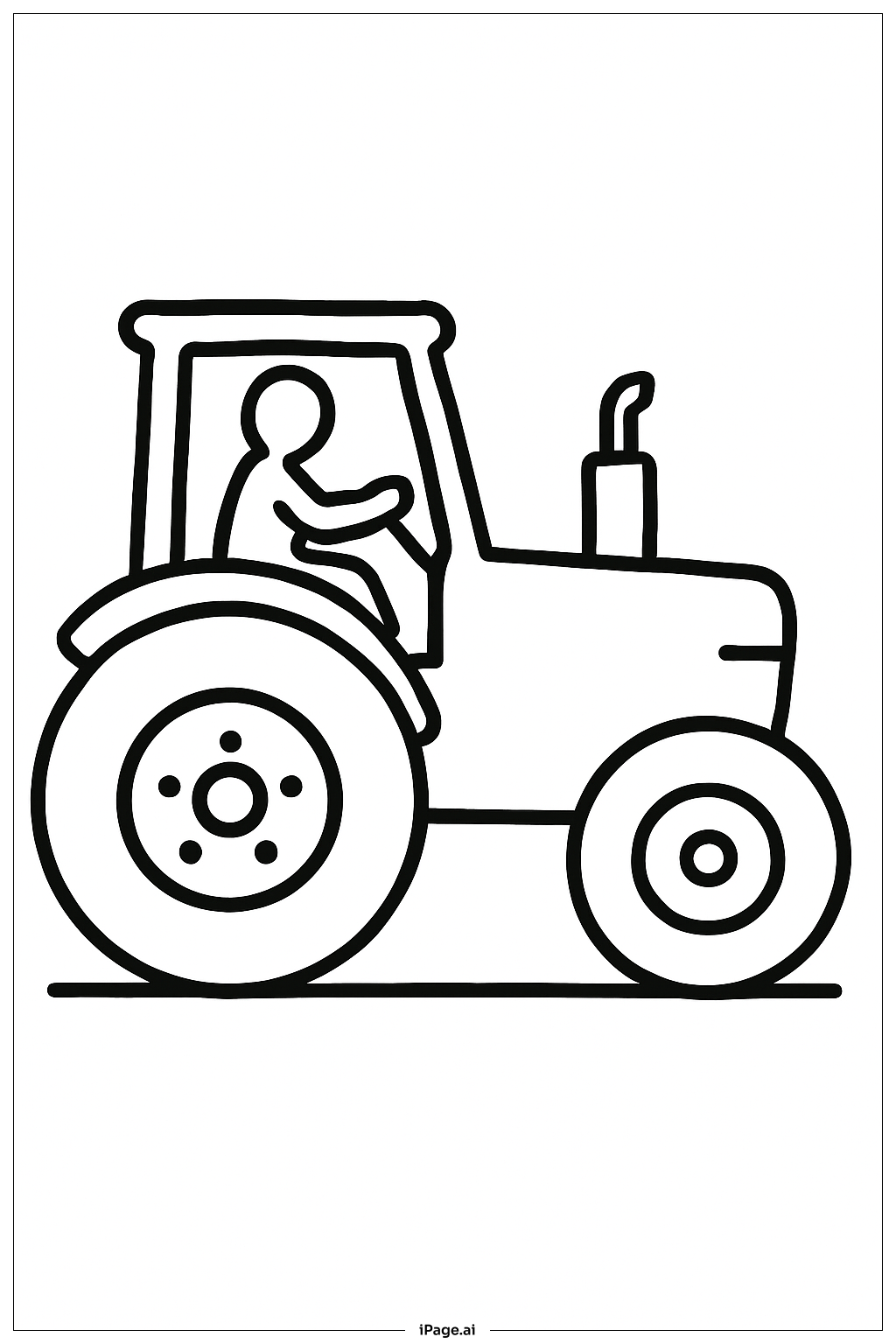 運転手付きトラクターのシルエット