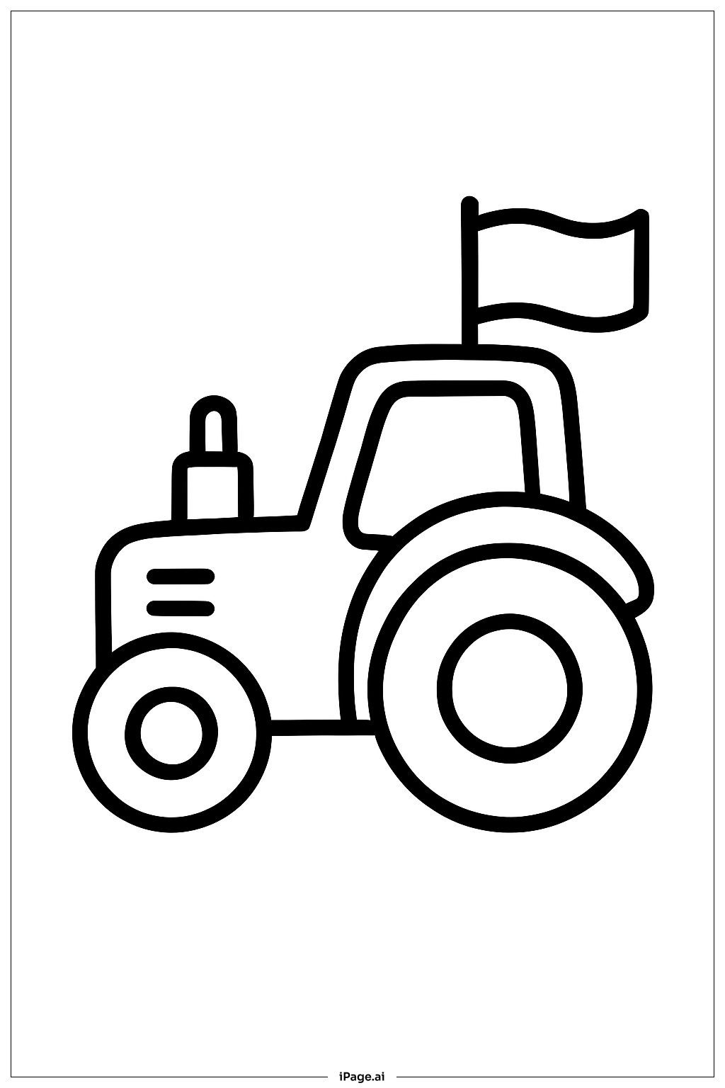  Trang tô màu Máy cày với cờ 