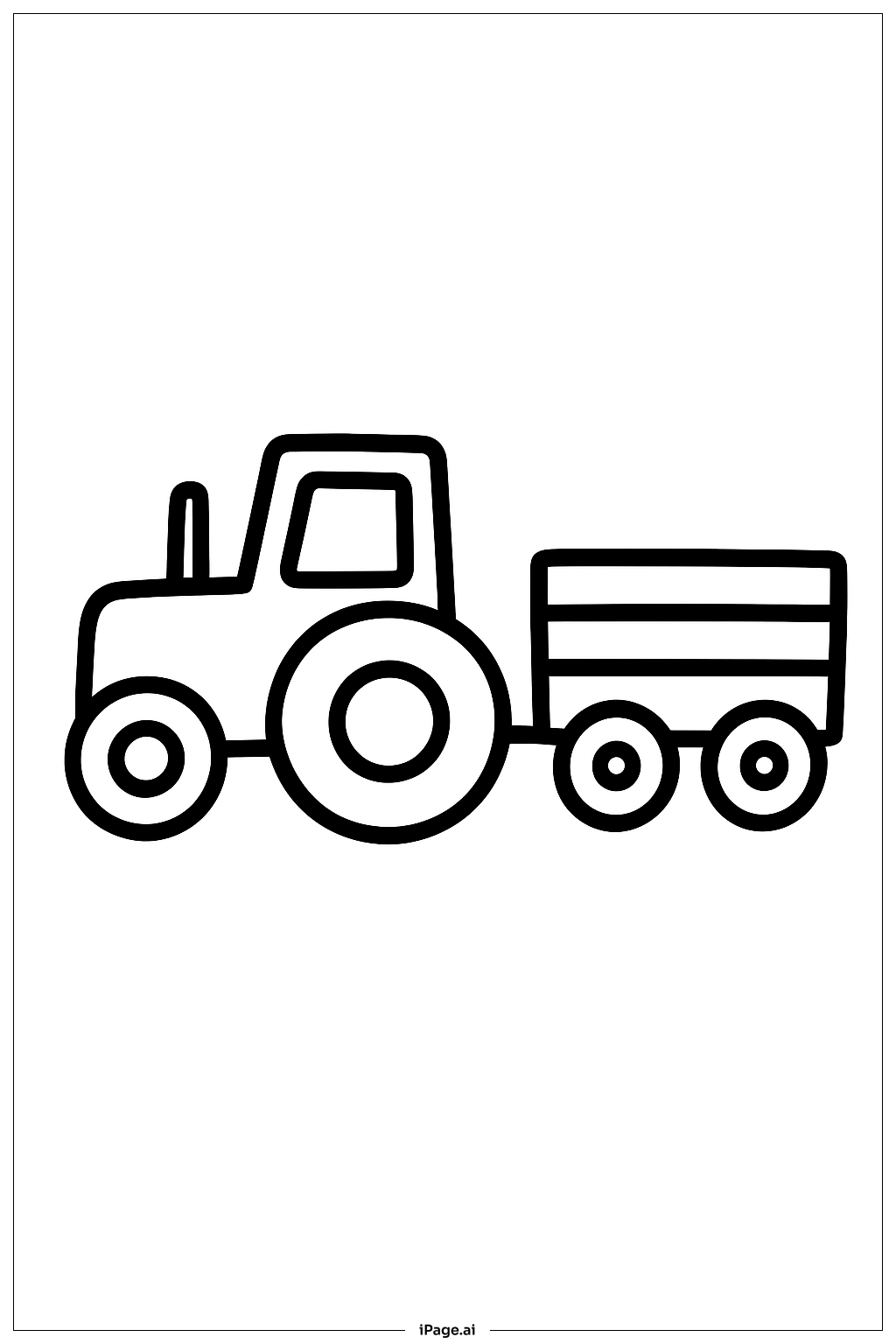  トレーラー付きトラクターの塗り絵ページ 