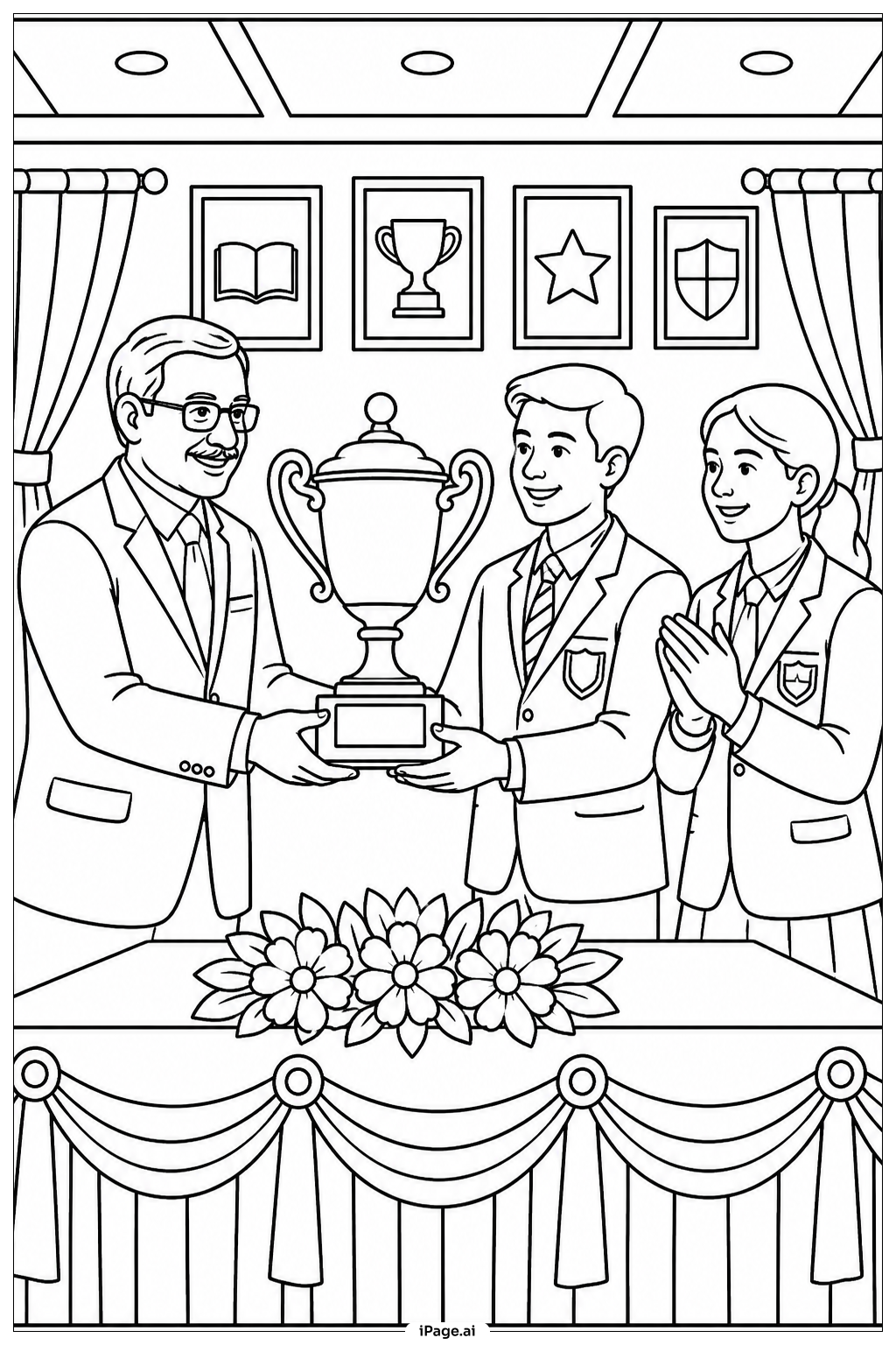 Page de coloriage Remise de trophée