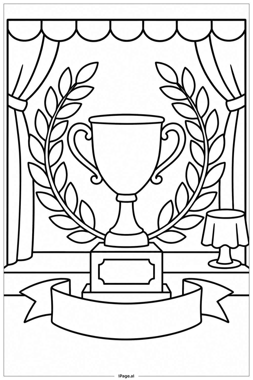 Trophy With Laurel Wreath Coloring Page