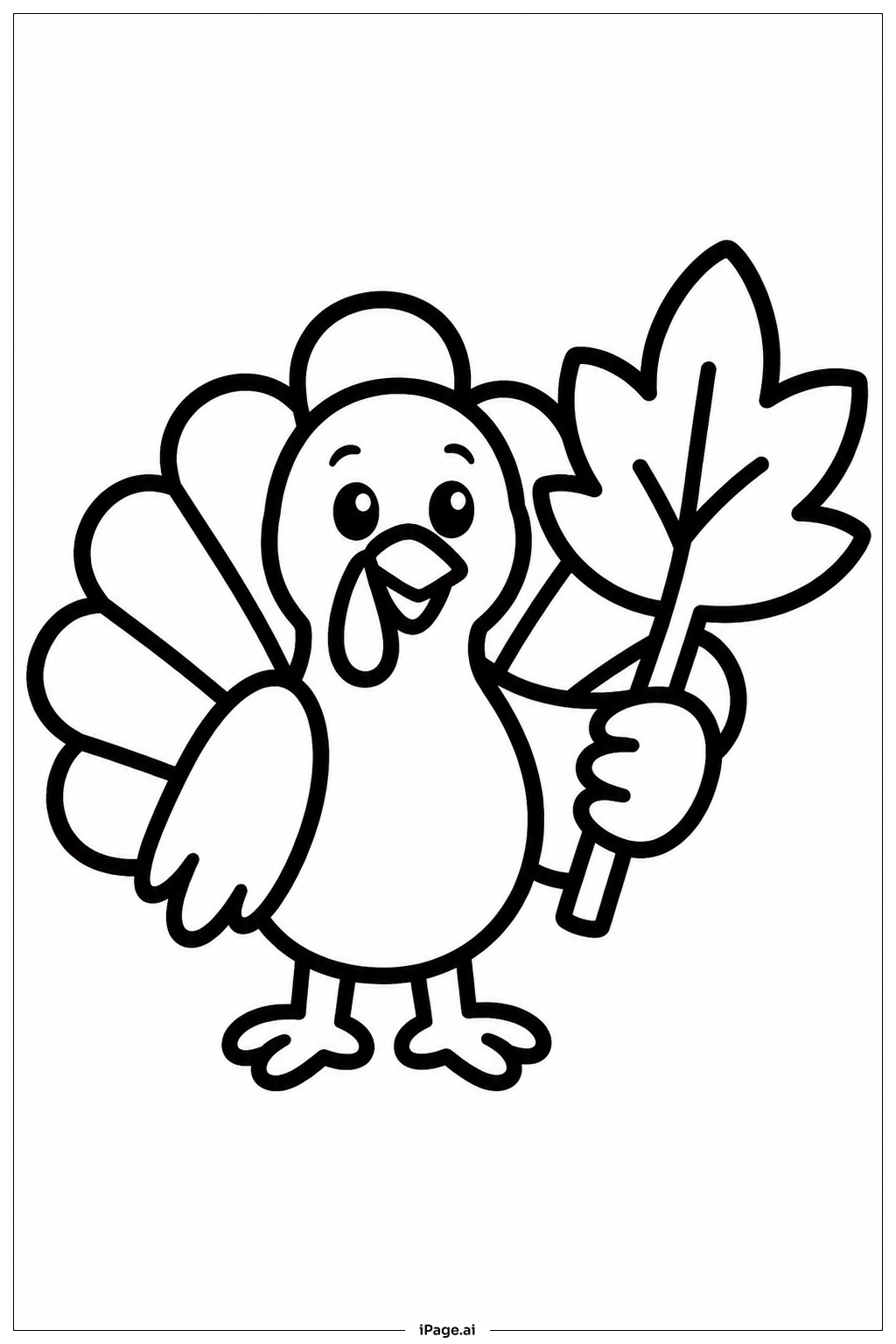 Pavo con hoja