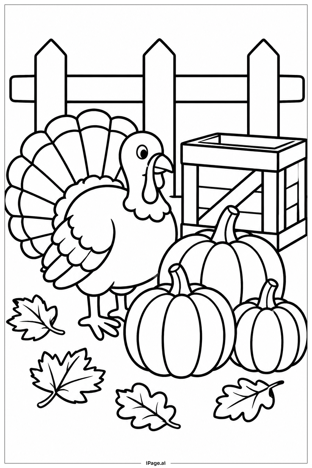  Turkey With Pumpkins Ausmalseite 