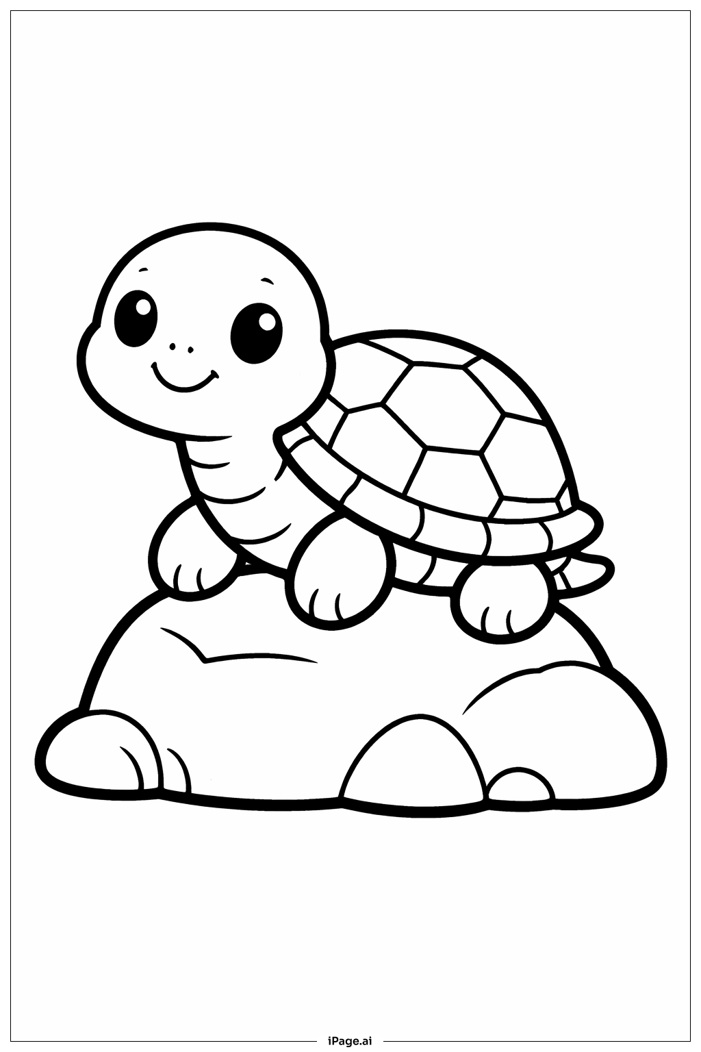 岩石上的乌龟填色页