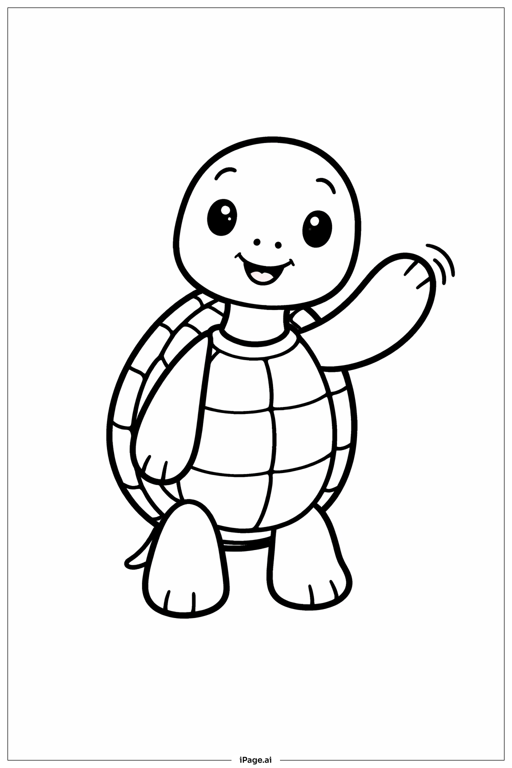 挥手的小乌龟填色页