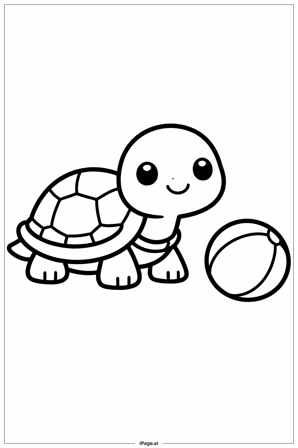 带球的乌龟填色页