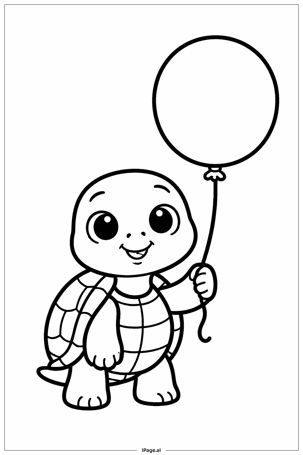 气球乌龟填色页