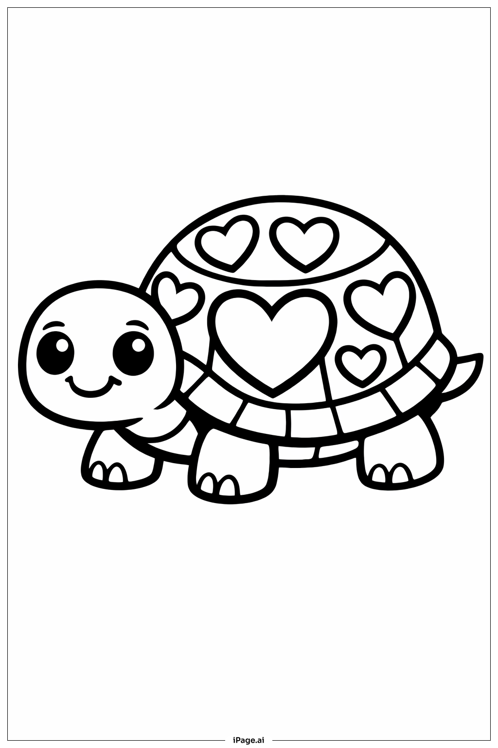 爱心壳龟填色页