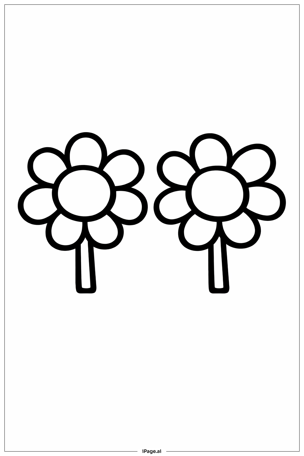 Two Simple Flowers Coloring Page