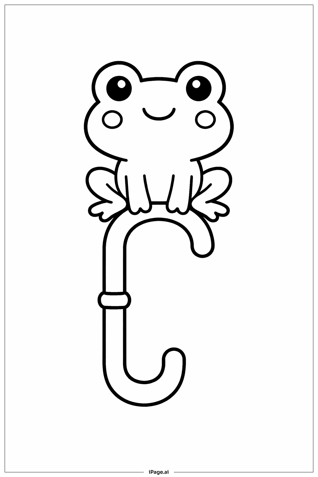  Regenschirm und Frosch Ausmalseite 