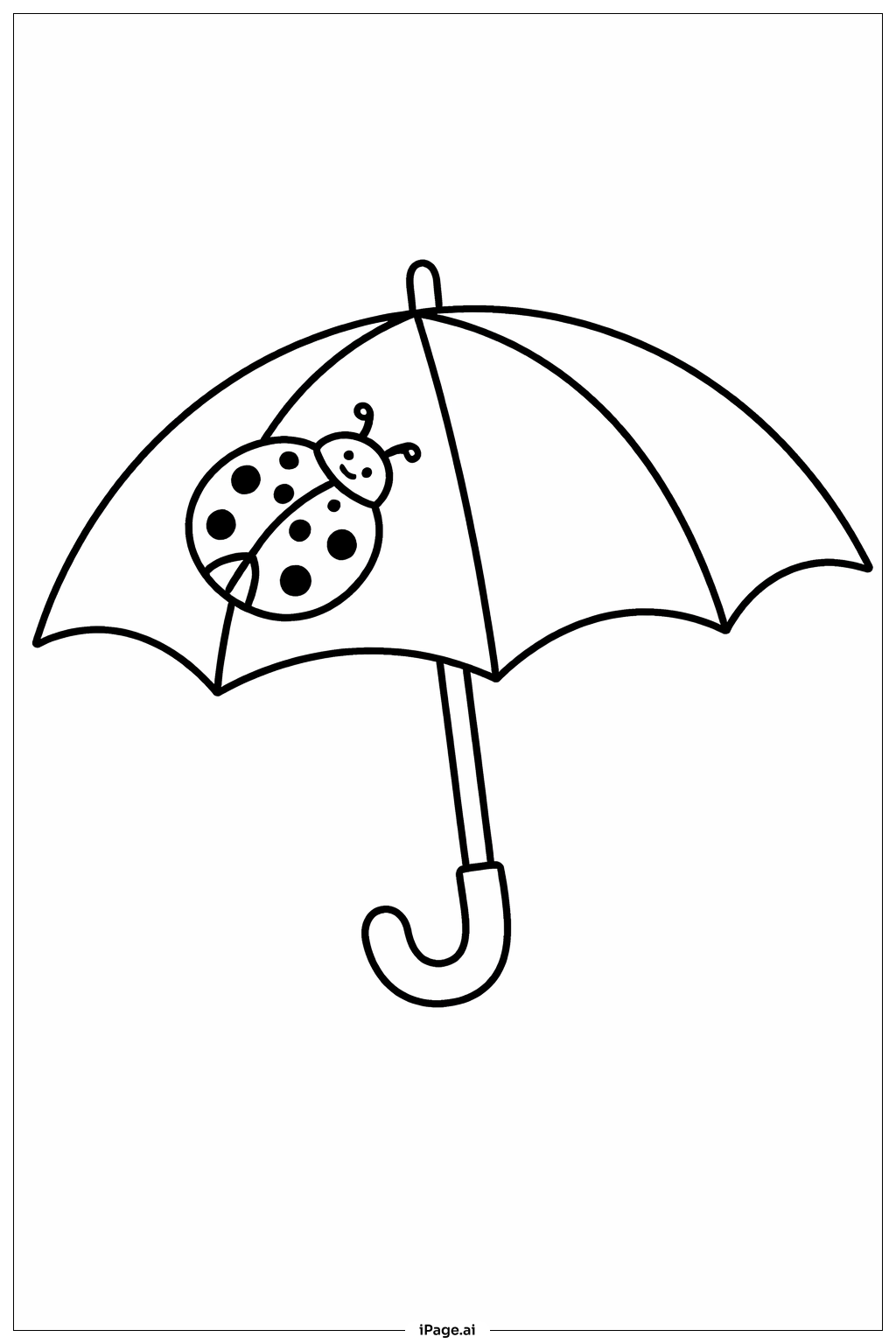  Regenschirm und Marienkäfer Ausmalseite 
