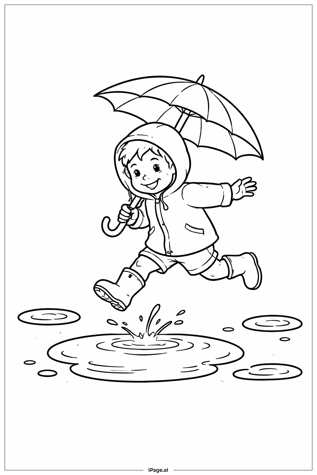 雨伞与水坑跳跃