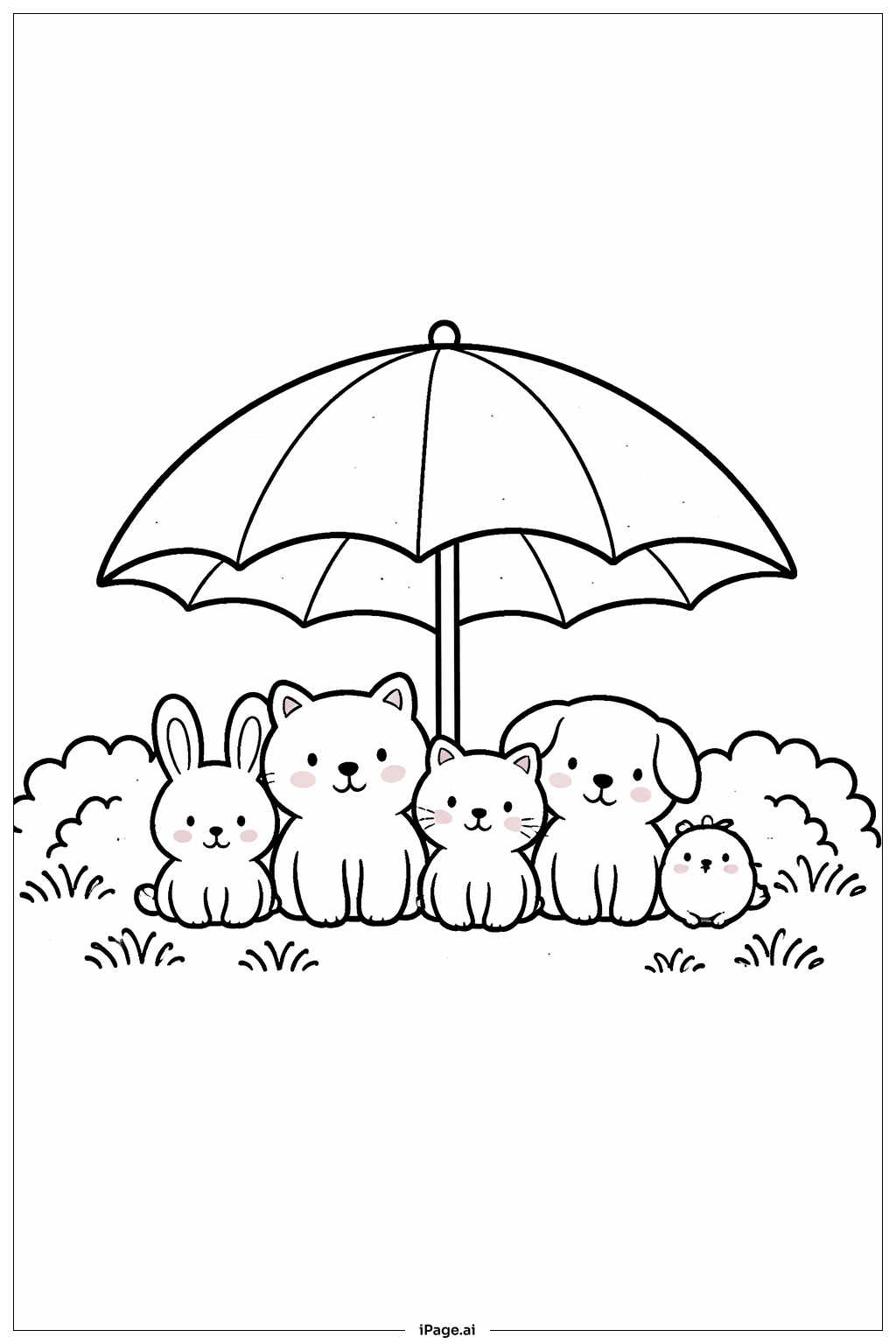  Página para colorir de Abrigo de Animais Umbrella 