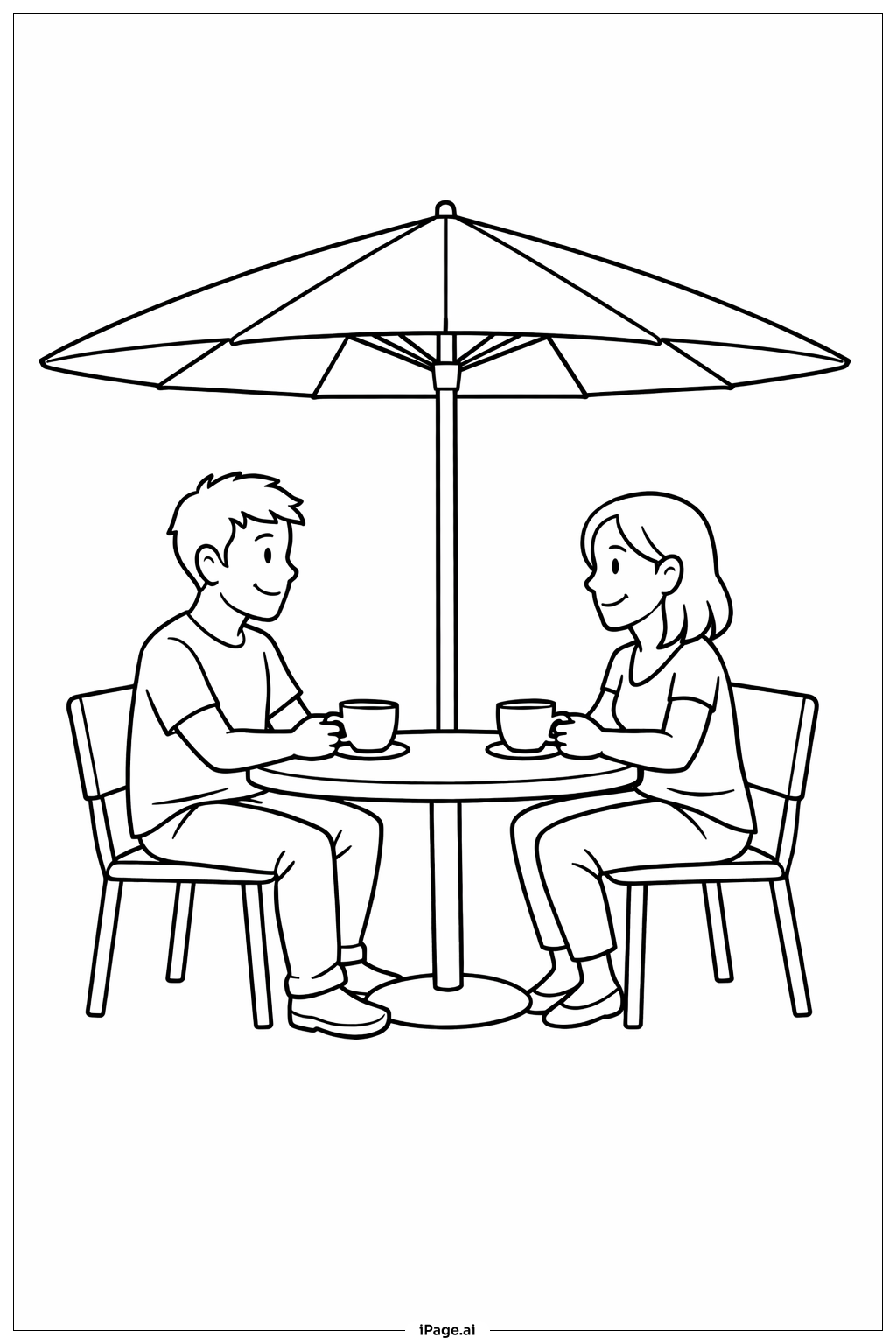 アンブレラカフェテラスの塗り絵ページ