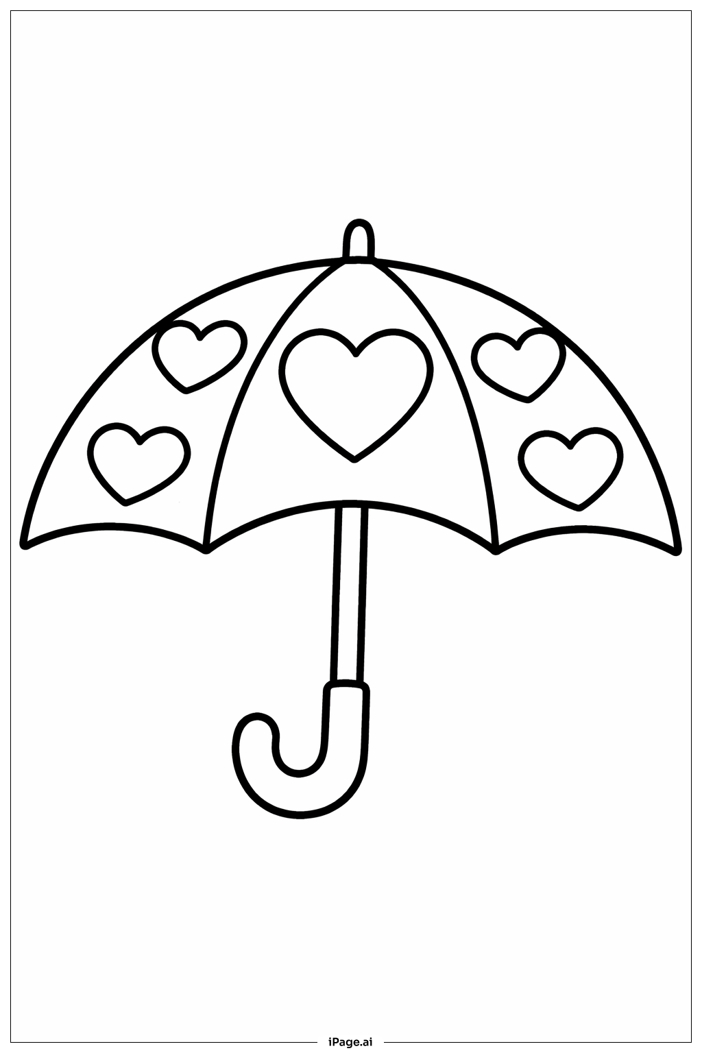  Regenschirm mit Herzmuster Ausmalseite 