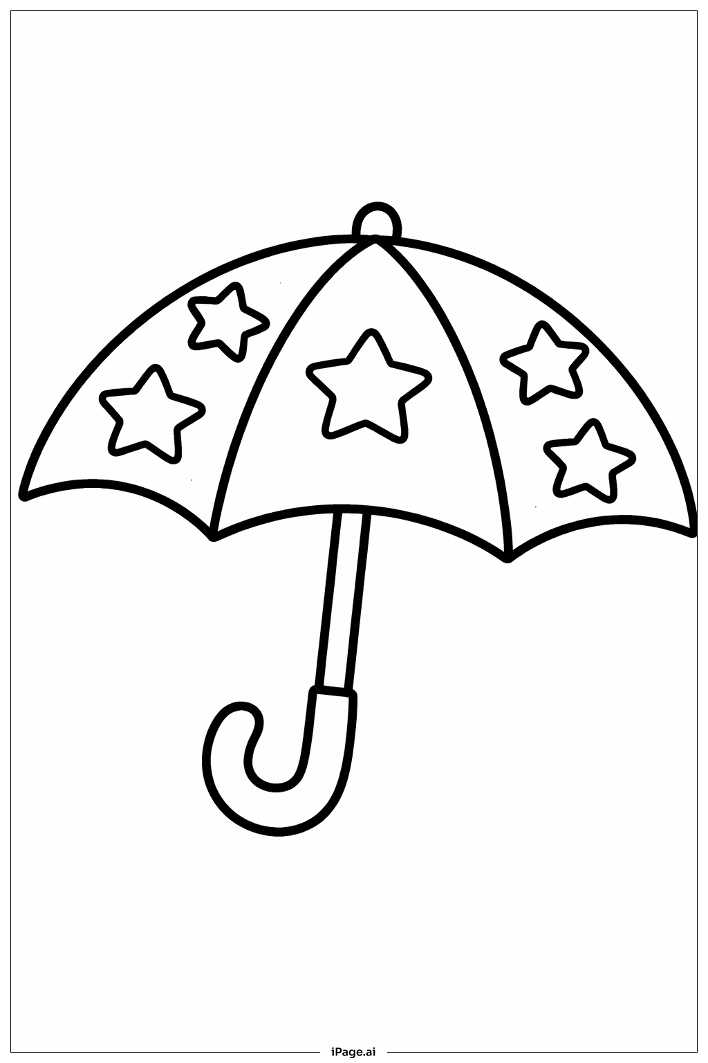  Regenschirm mit Sternen Ausmalseite 