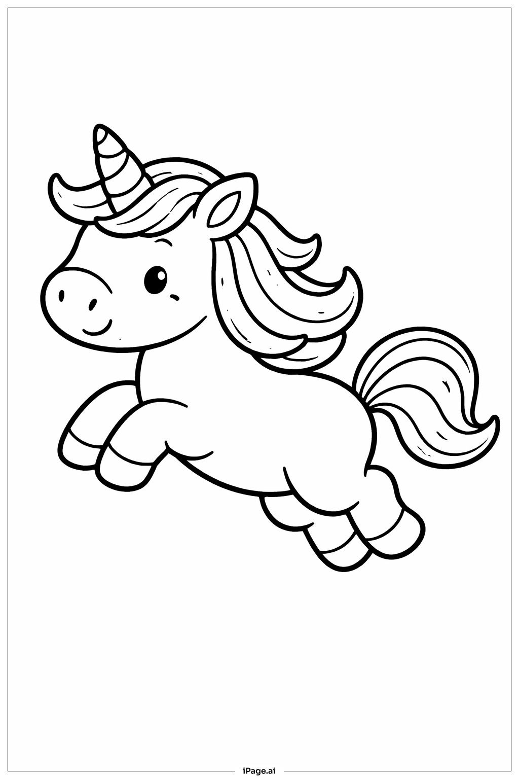 Unicorn Jumping Coloring Page