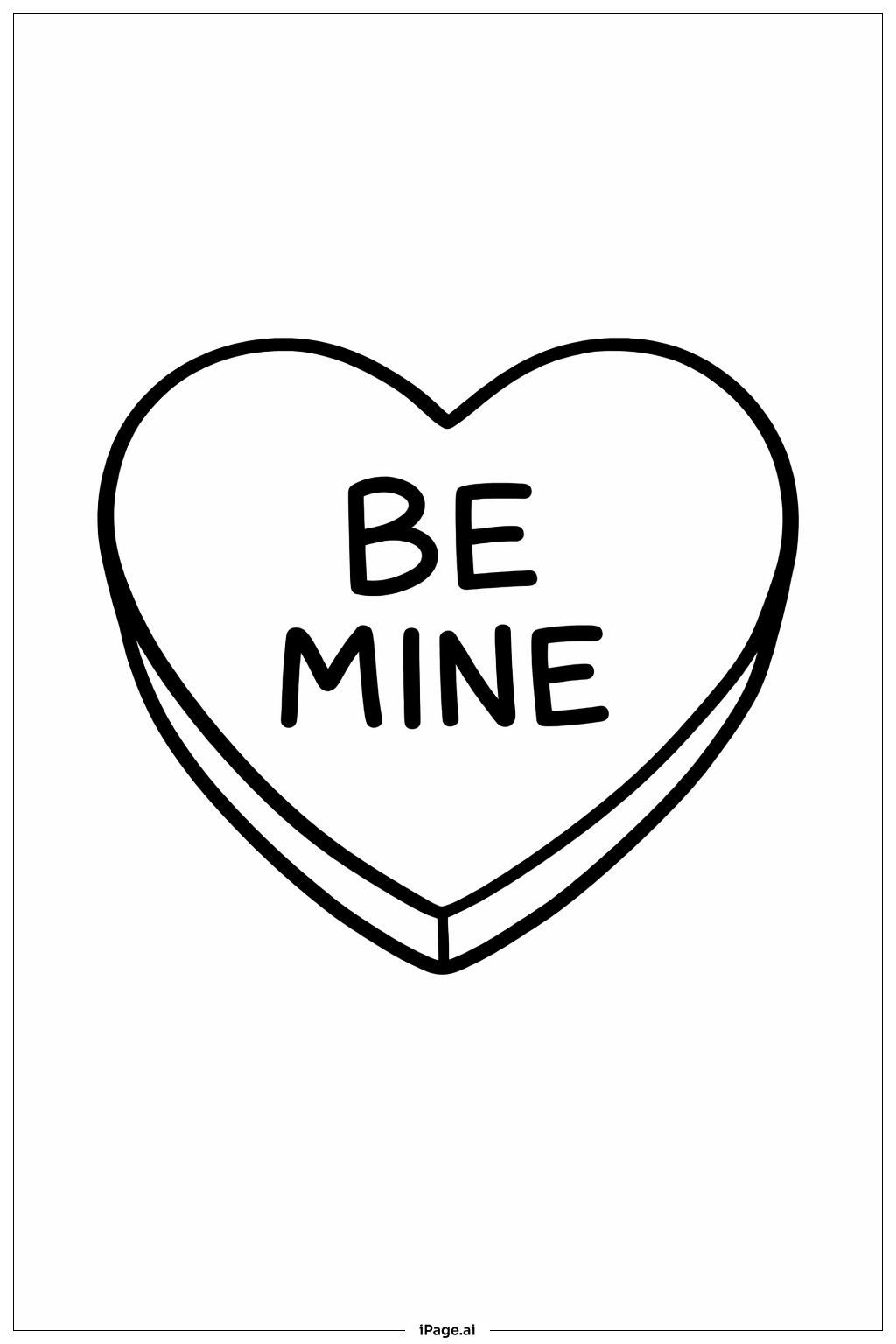  Valentinstag Süßigkeitenherz Ausmalseite 