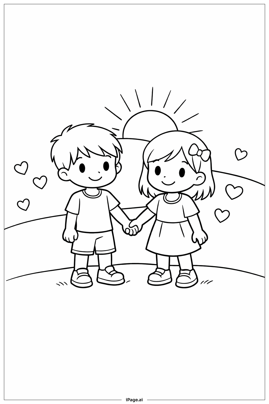  Valentines Couple Holding Hands Coloring Page 