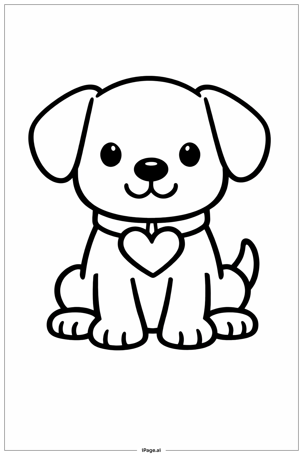  Valentines Cute Puppy Coloring Page 