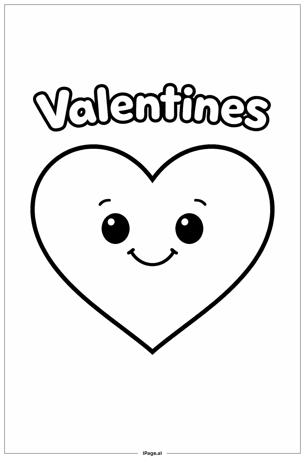  Valentines Happy Heart Coloring Page 