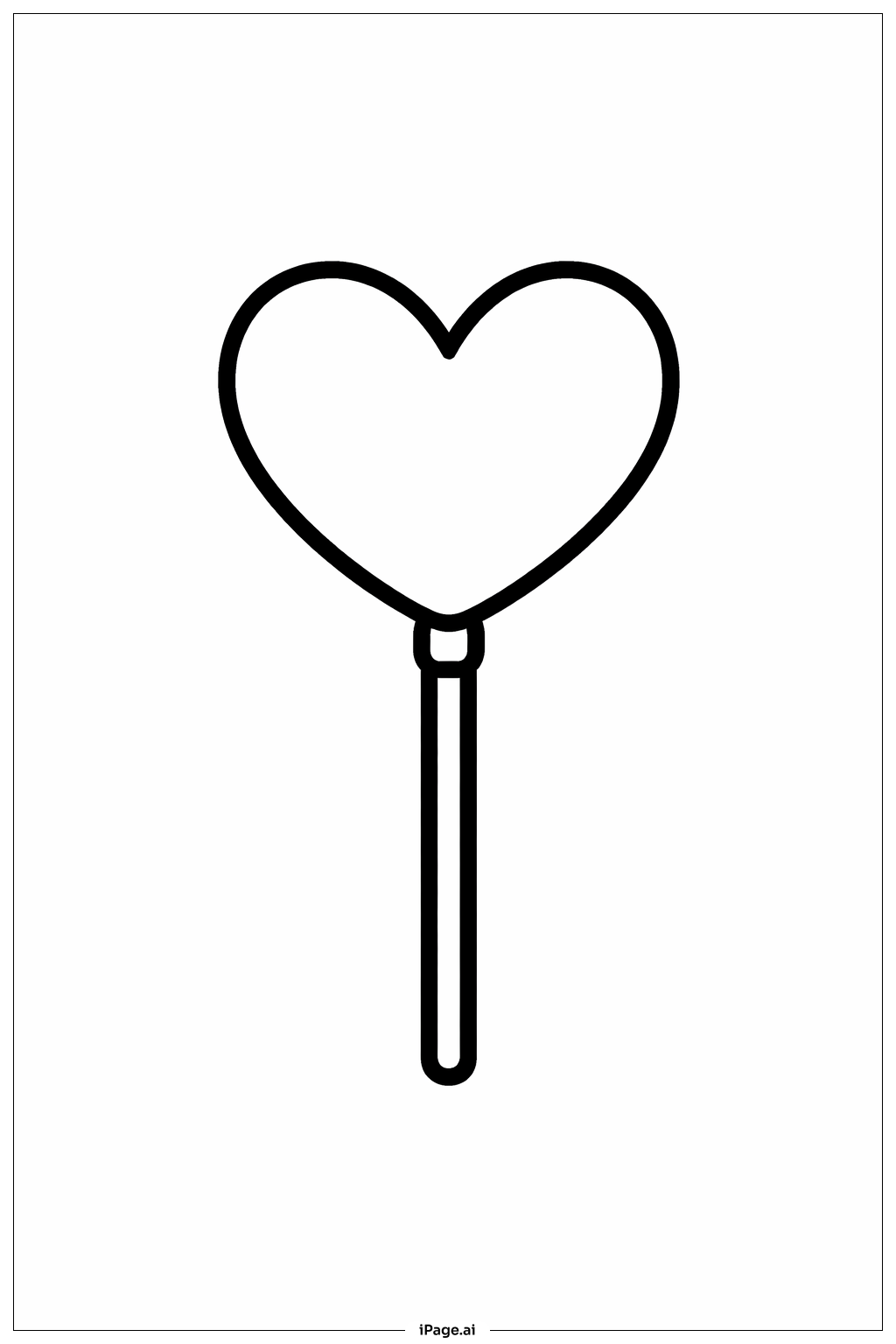  Valentines Heart Lollipop Coloring Page 