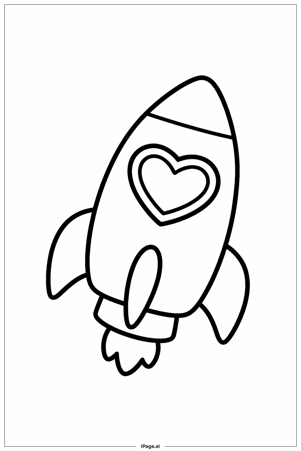  Valentines Heart Rocket Coloring Page 