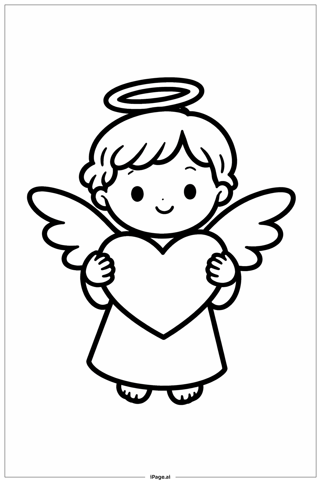  Valentines Little Angel Coloring Page 