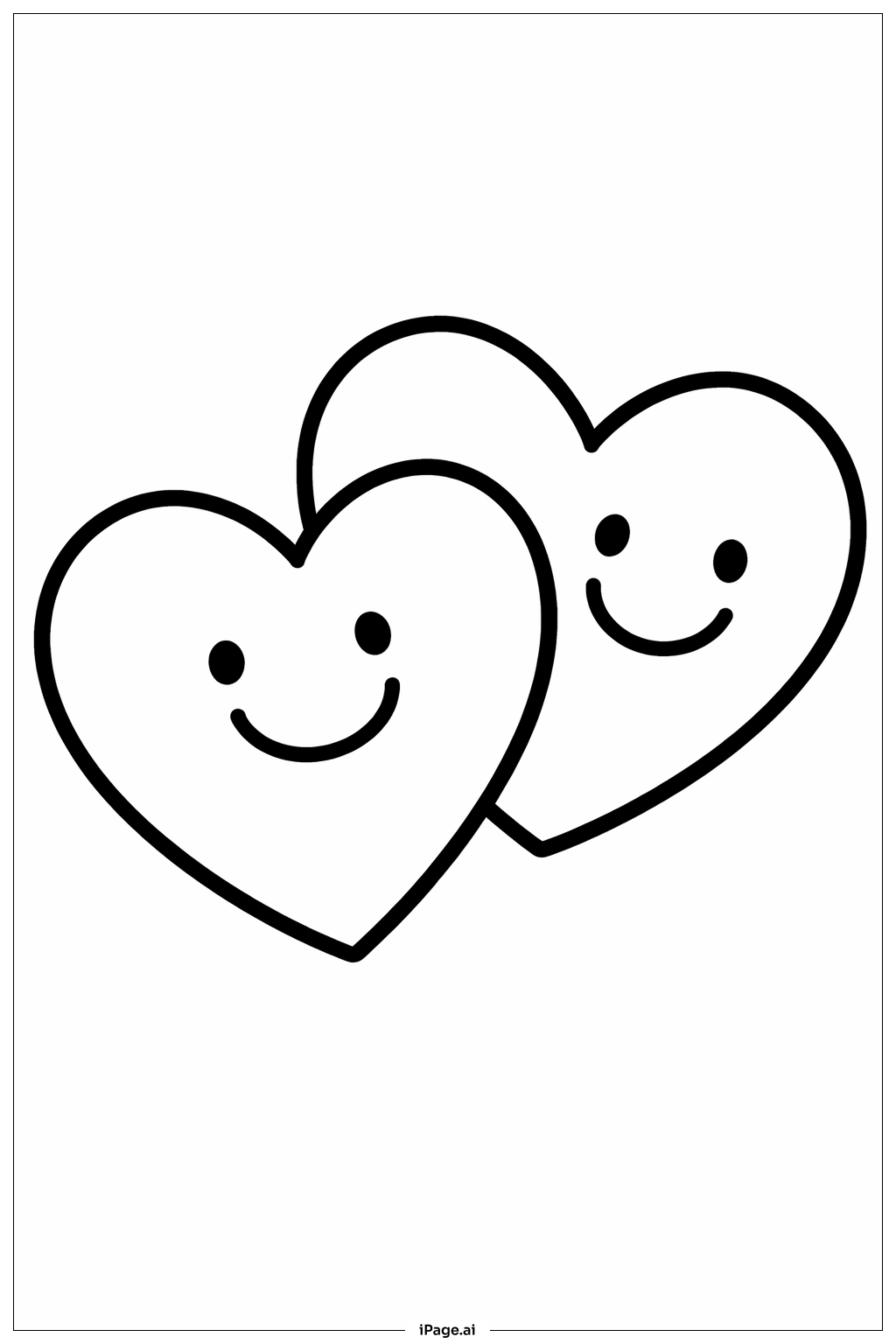  Valentines Pair Of Hearts Coloring Page 