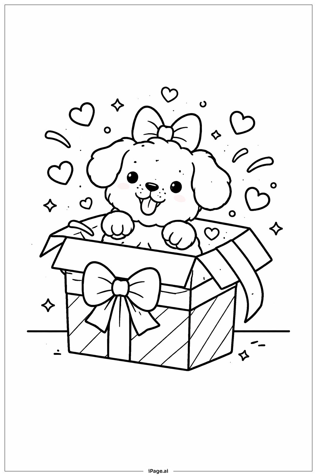 Valentines Puppy Gift Scene