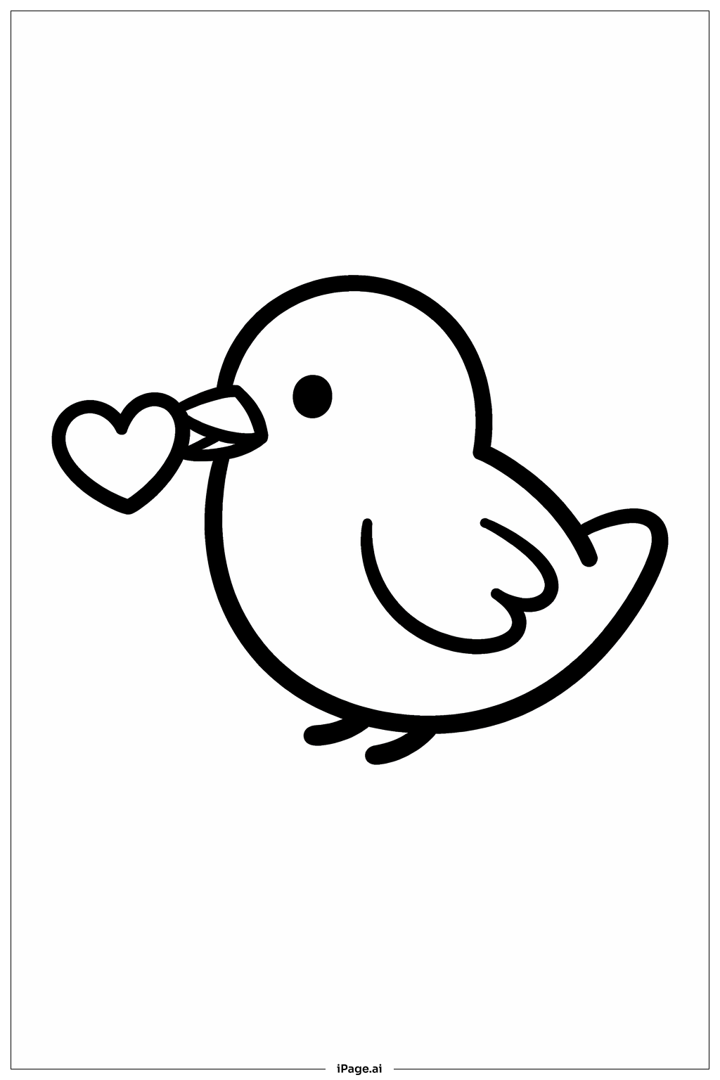  Valentines Singing Bird Coloring Page 