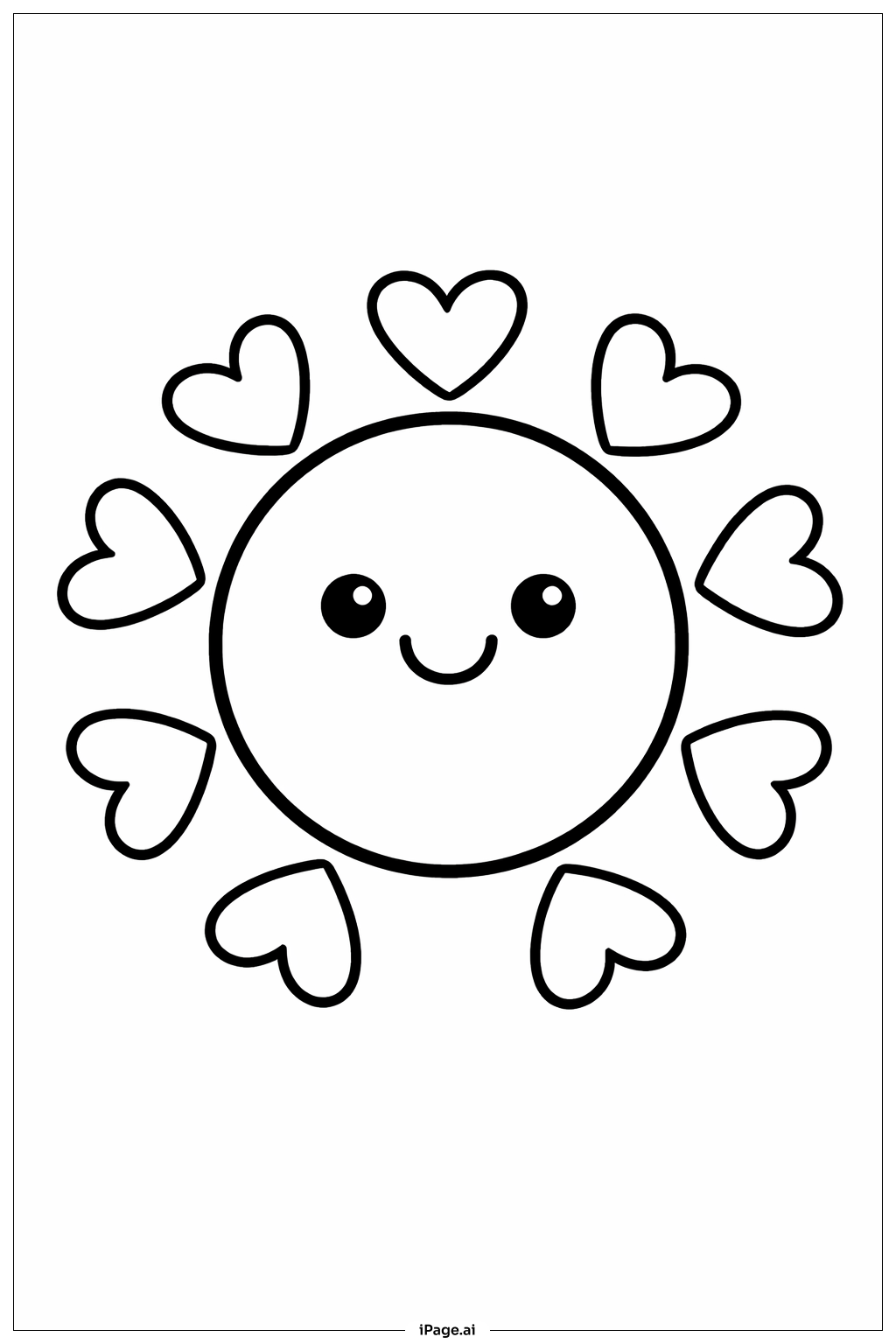  Valentines Smiling Sun Coloring Page 