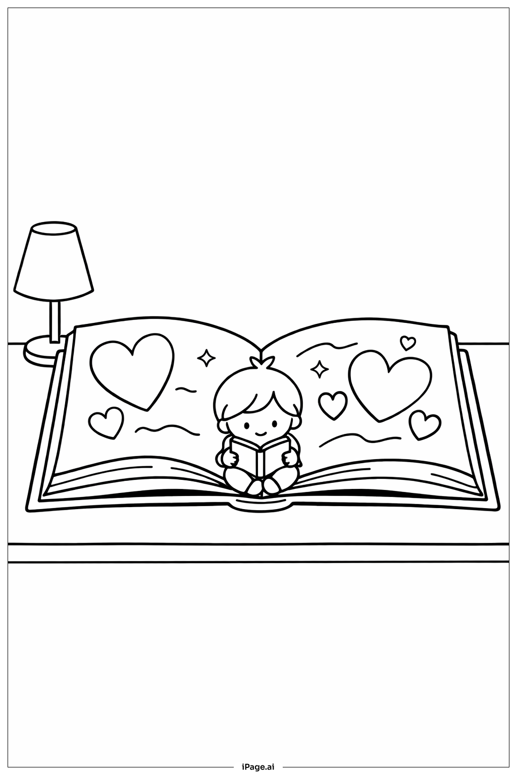  Valentines Storybook Scene Coloring Page 