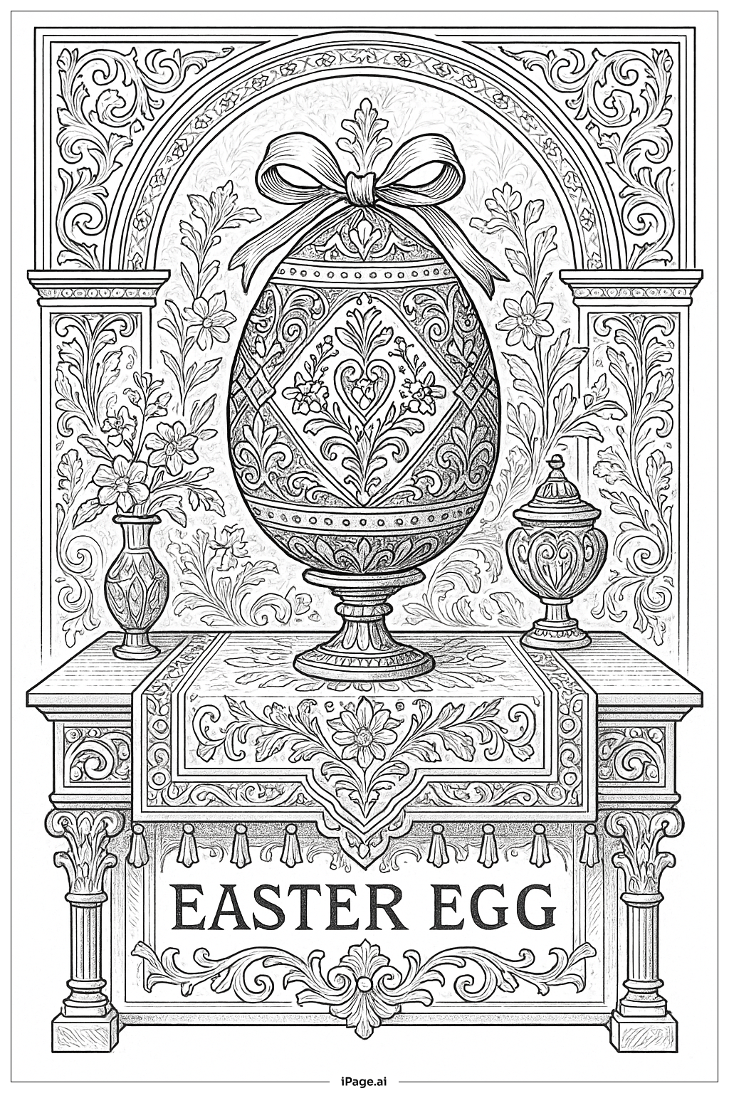  빅토리아 부활절 달걀 장식 색칠공부 페이지 