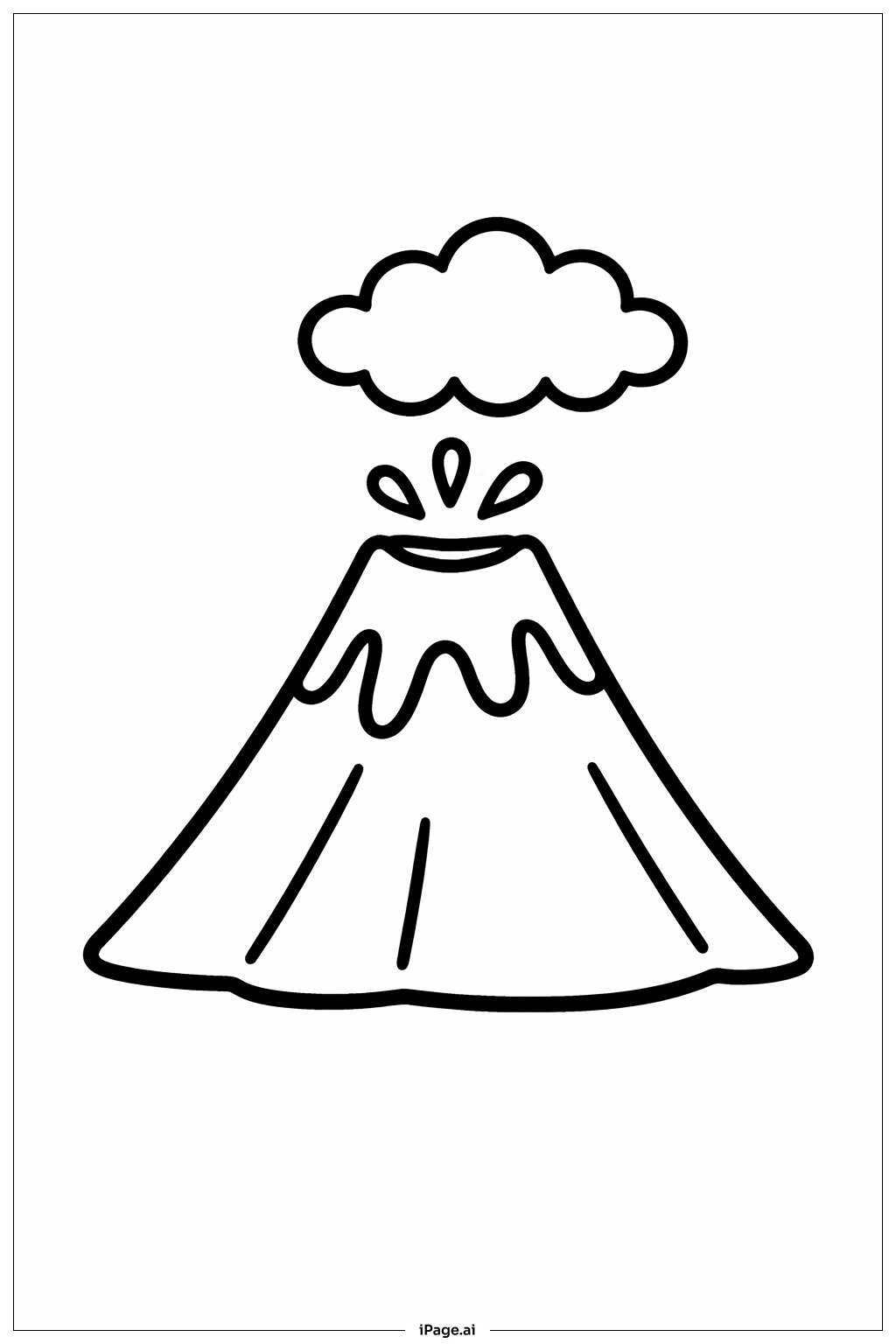  火山与孤云填色页 